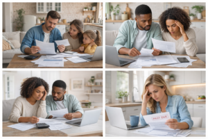 Homeowner reviewing loan modification paperwork in Gwinnett County, Georgia